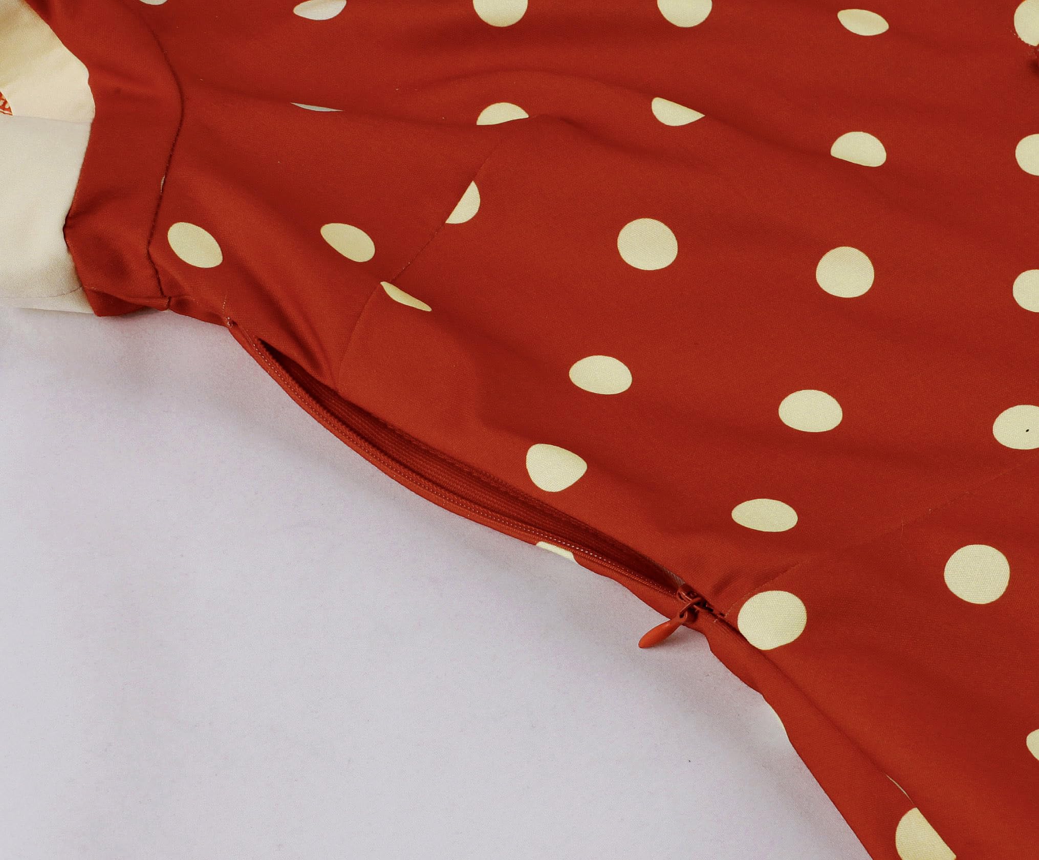 Wellwits Robe Vintage Femme Col Fleur à Pois Bureau Élégante Cocktail