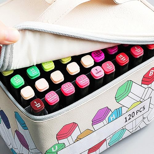 Miniatura 2 de Septpenta Funda de piel sintética con 120 compartimentos, diseño de gran apertura, artículos de papelería bonitos, para viajes de oficina para