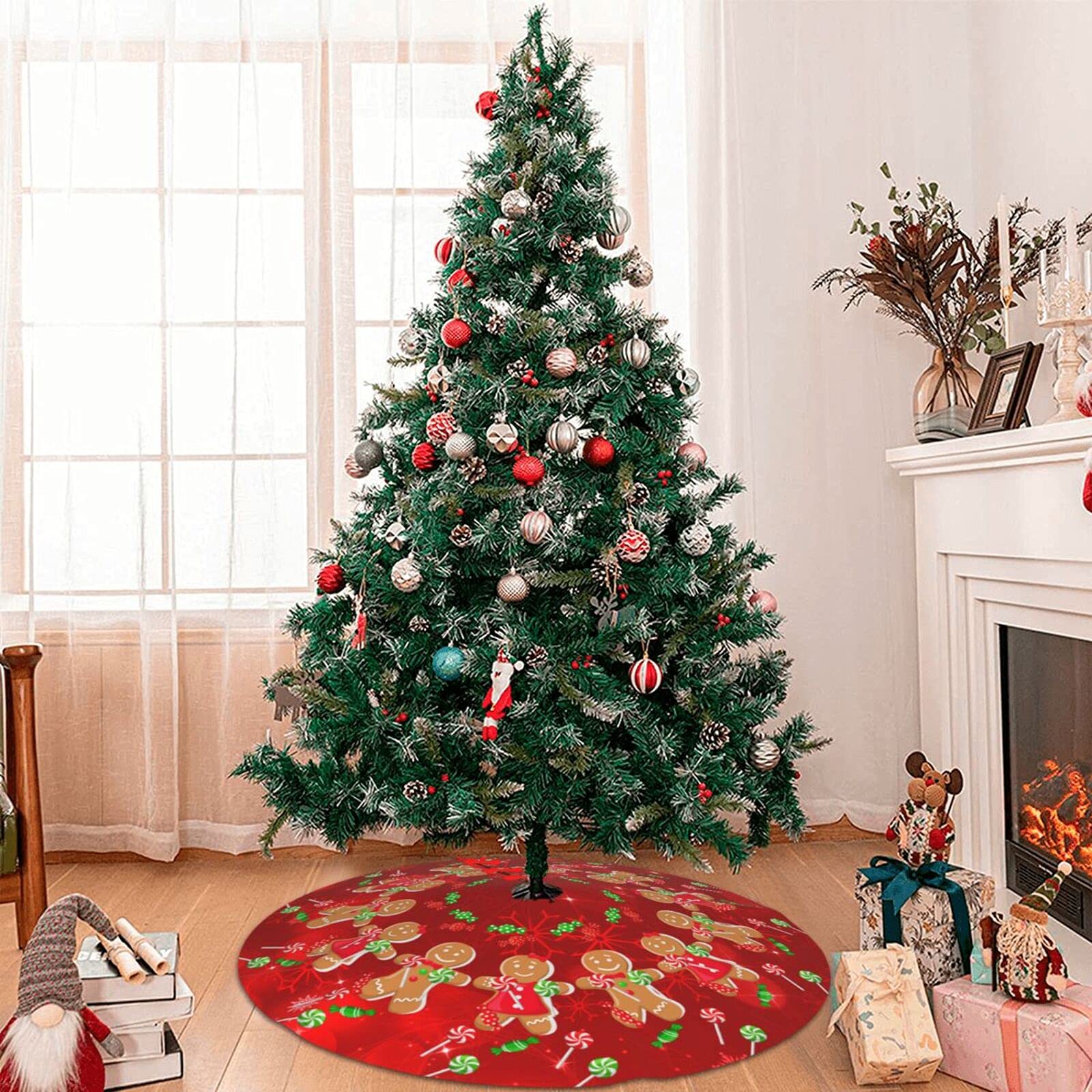 Jupe De Sapin De Noël 92cm - Couvre-pied En Polyester Pour Décorer Votre Arbre - 4