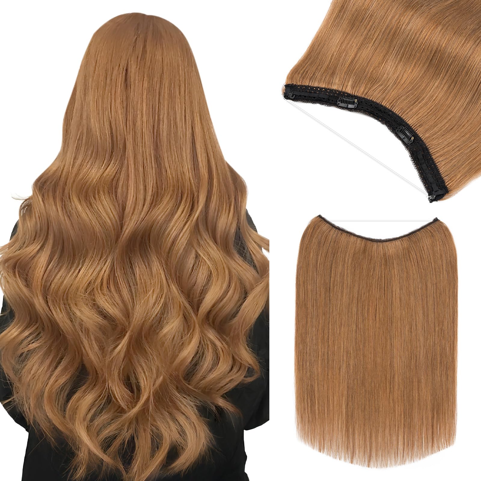 Amazon.com : Halo Hair Extensions Real Human Hair, Benehair  display picture 2