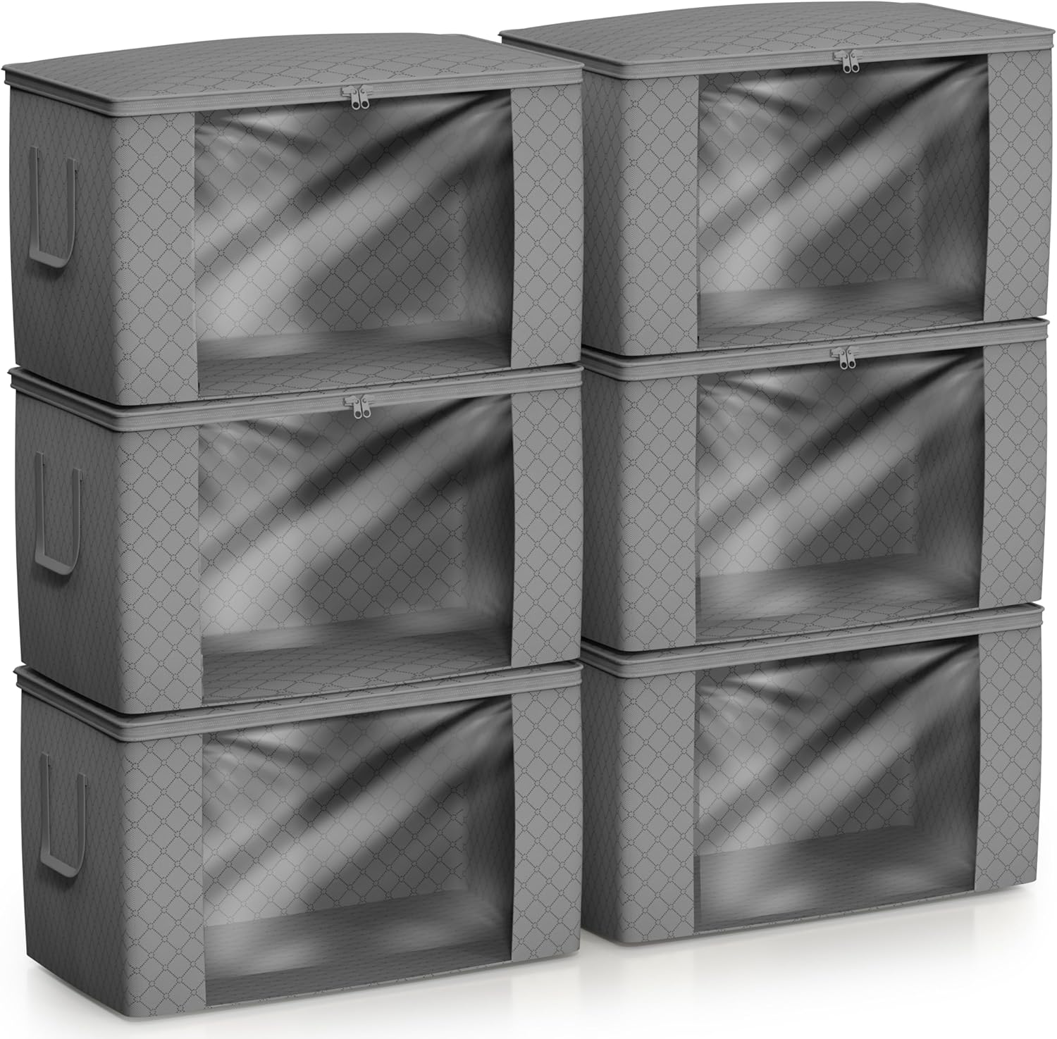 Sorbus Foldable Storage Bag Organizers, Large Clear Window & Carry Handles, Great for Clothes, Blankets, Closets, Bedrooms, and more