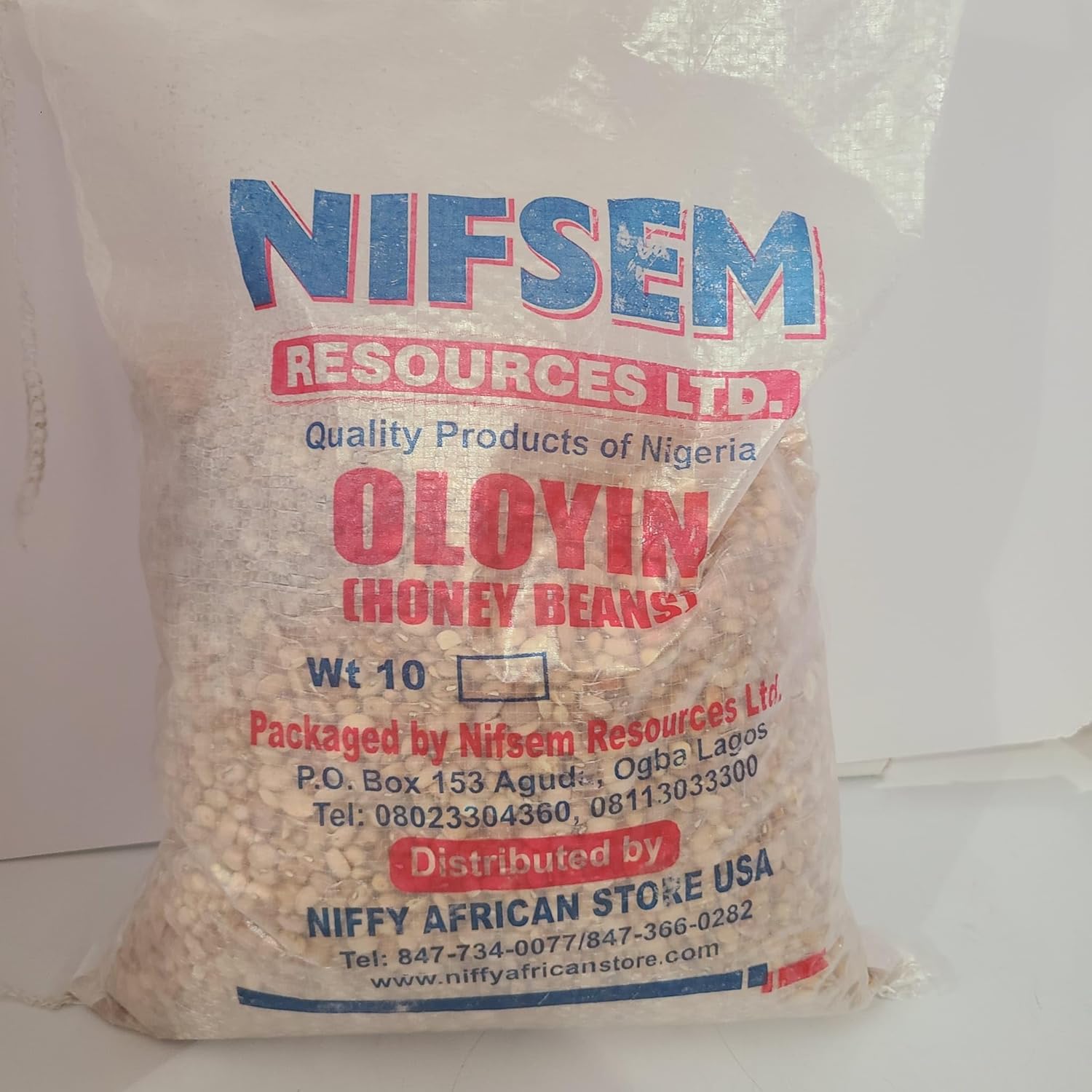 NIFFY Nifsem Resources Ltd. Oloyin (Honey Beans), Weight 10 lbs