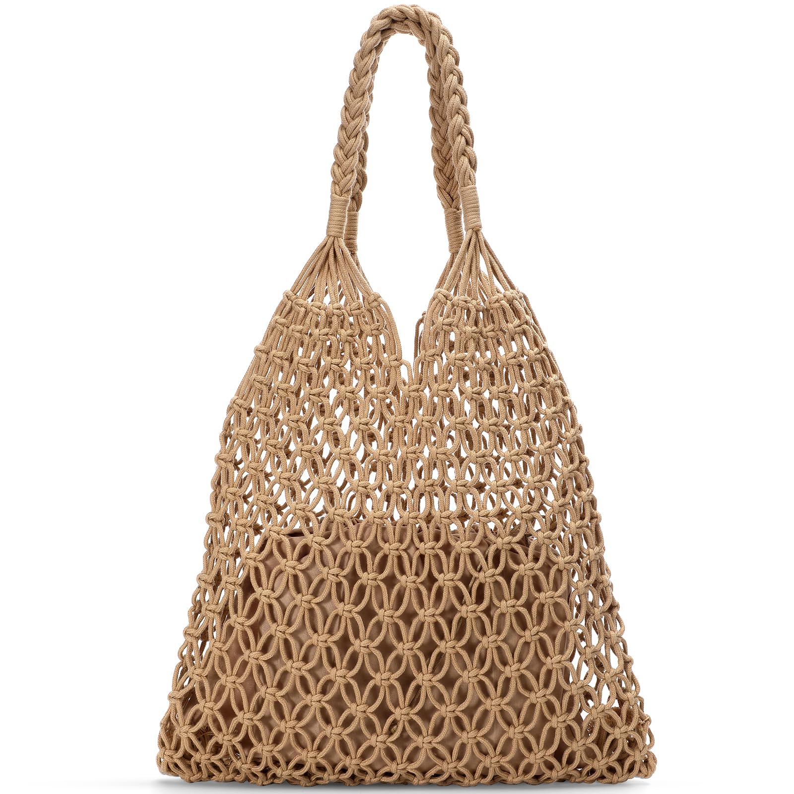 Pleneal Crochet Tote Bag Mesh Beach Bag, Knit Shoulder Beach Bags for Women