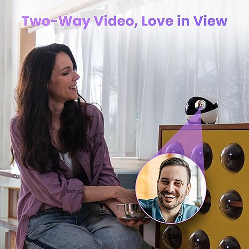 Miniatura 4 de Enabot EBO Air 2 Plus FamilyBot 3K Home Camera Robot cámara interior, robot compañero móvil, video de 2 vías, modo de chat AI, recarga automática,