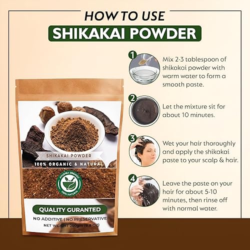 Miniatura 5 de Shikakai Powder  Acacia concinna  Cuidado natural del cabello  Limpieza (8.8 oz  250 gm)