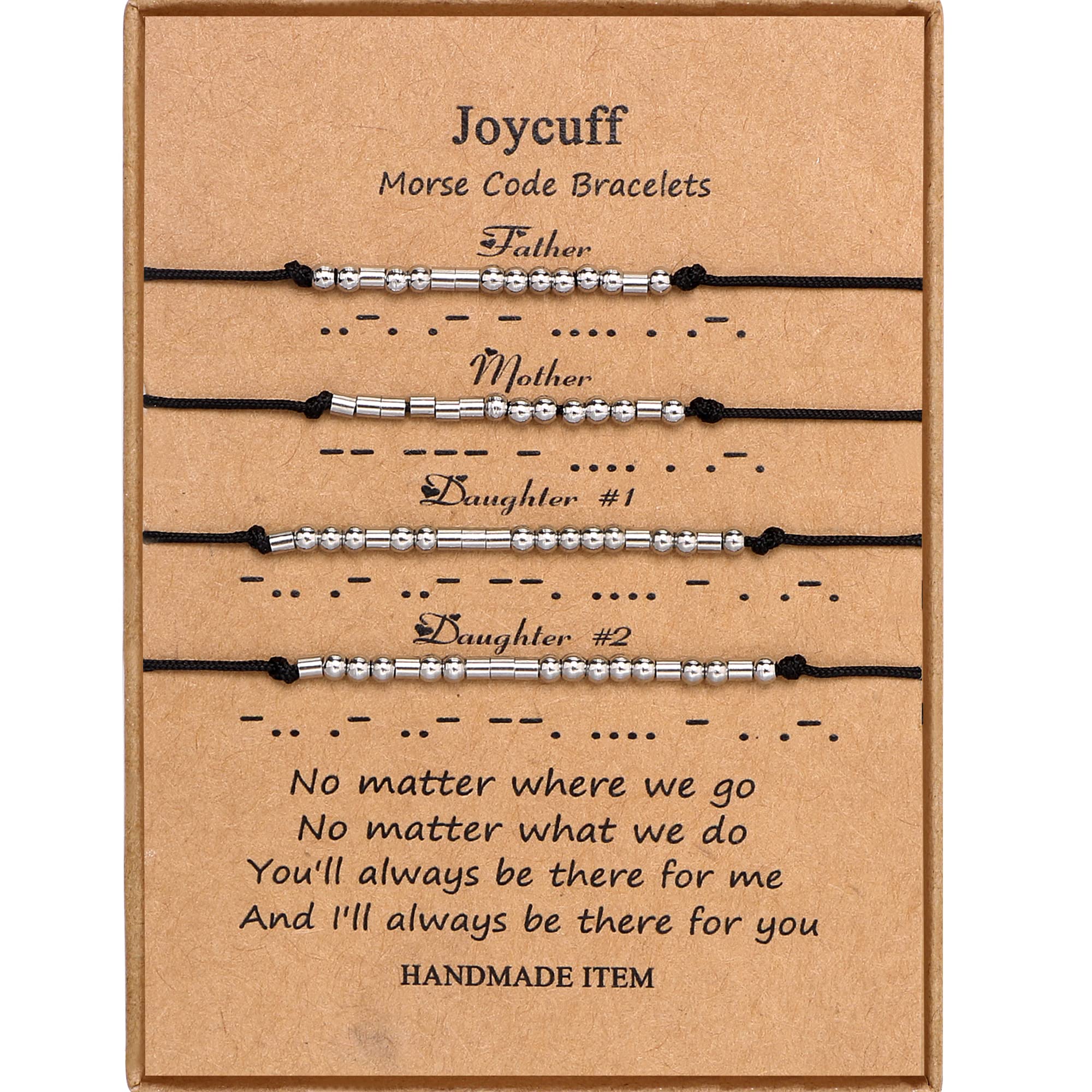 JoycuFF Inspirational Morse Code Bracelets for Women Men Birthday Christmas Gifts for Daughter Mom Dad Sister Aunt Boys Jewelry Encouragement Adjustable Beaded Wrap Bracelet