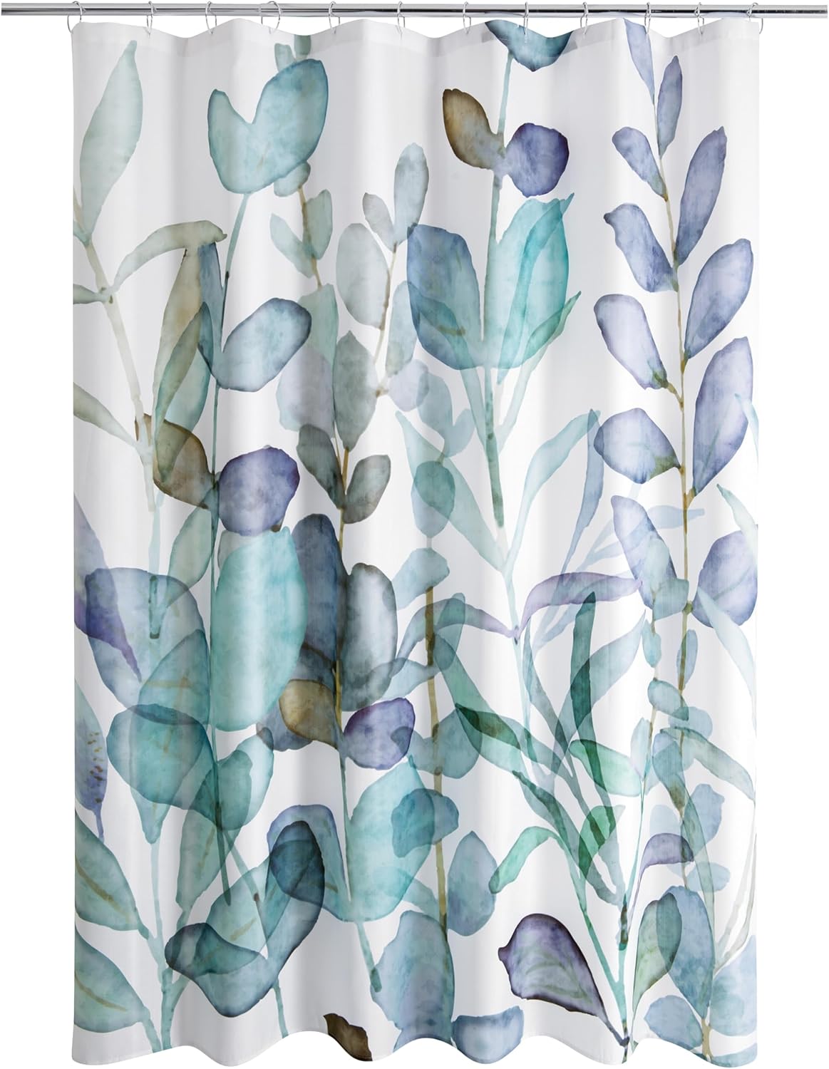 Abstract Botanical Watercolor Polyester Shower Curtain 70" x 72"