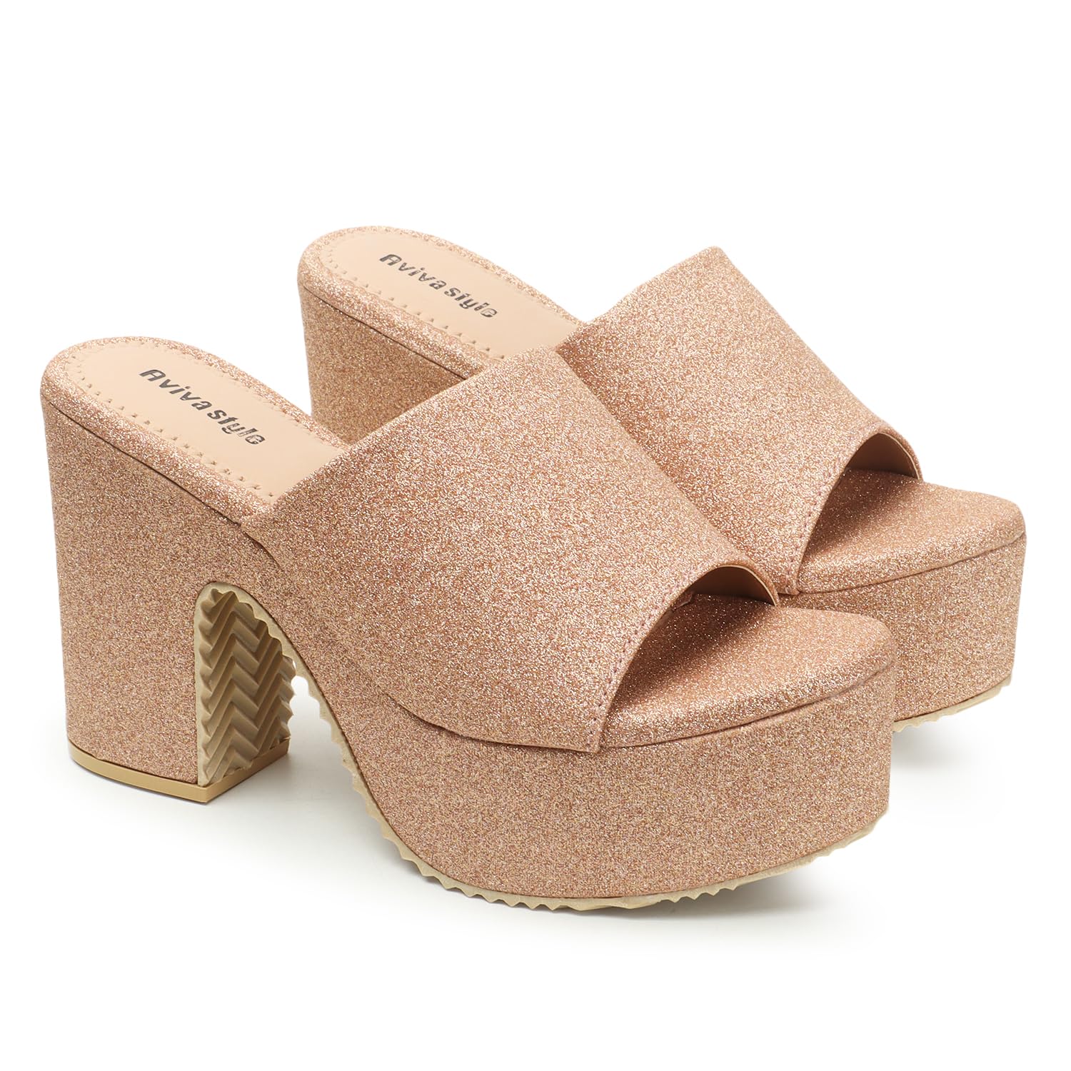 Aviva style Womens Block Heel Sandal | Trendy Womens Sandal | Trendy Block Heel Sandals for Women | Daily Use Branded & Stylish (Article-255-Rose Gold-5) (B0CSDQNYL6) Amazon Price History, Amazon Price Tracker