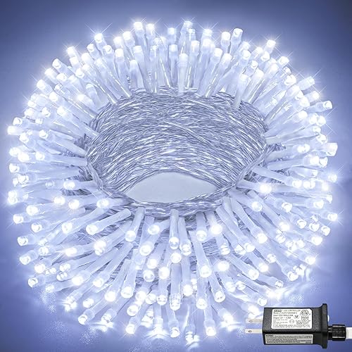 Guirnalda de 200 luces LED de 66 pies para exteriores e interiores, tira de luces de Navidad enchufables impermeables con 8 modos, luz de hadas de