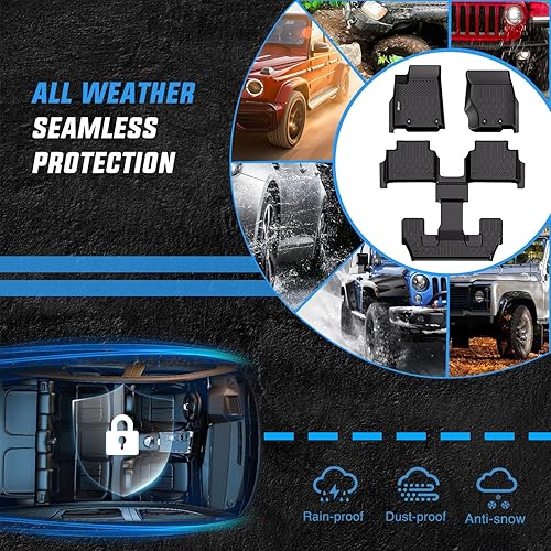 Miniatura 5 de Nilight Alfombrillas de TPE para Jeep Grand Cherokee L (6 pasajeros sin consola central) 2021 2022 2023 2024 2025 2026 ajuste personalizado para