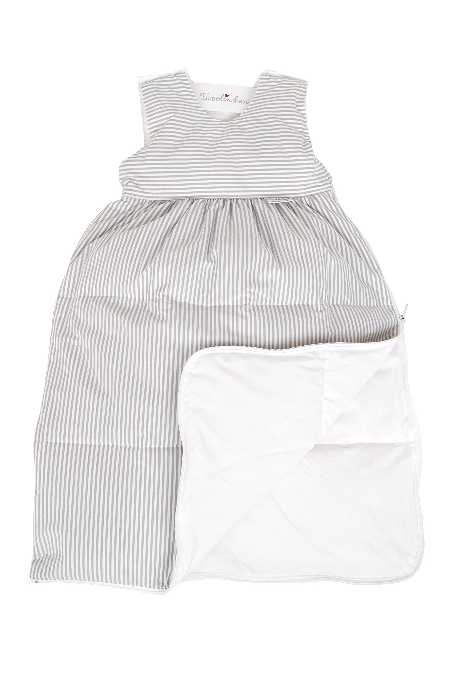 Śpiwór niemowlęcy puchowy "paski klasyczny" śpiwór dziecięcy - szary - 60 cm