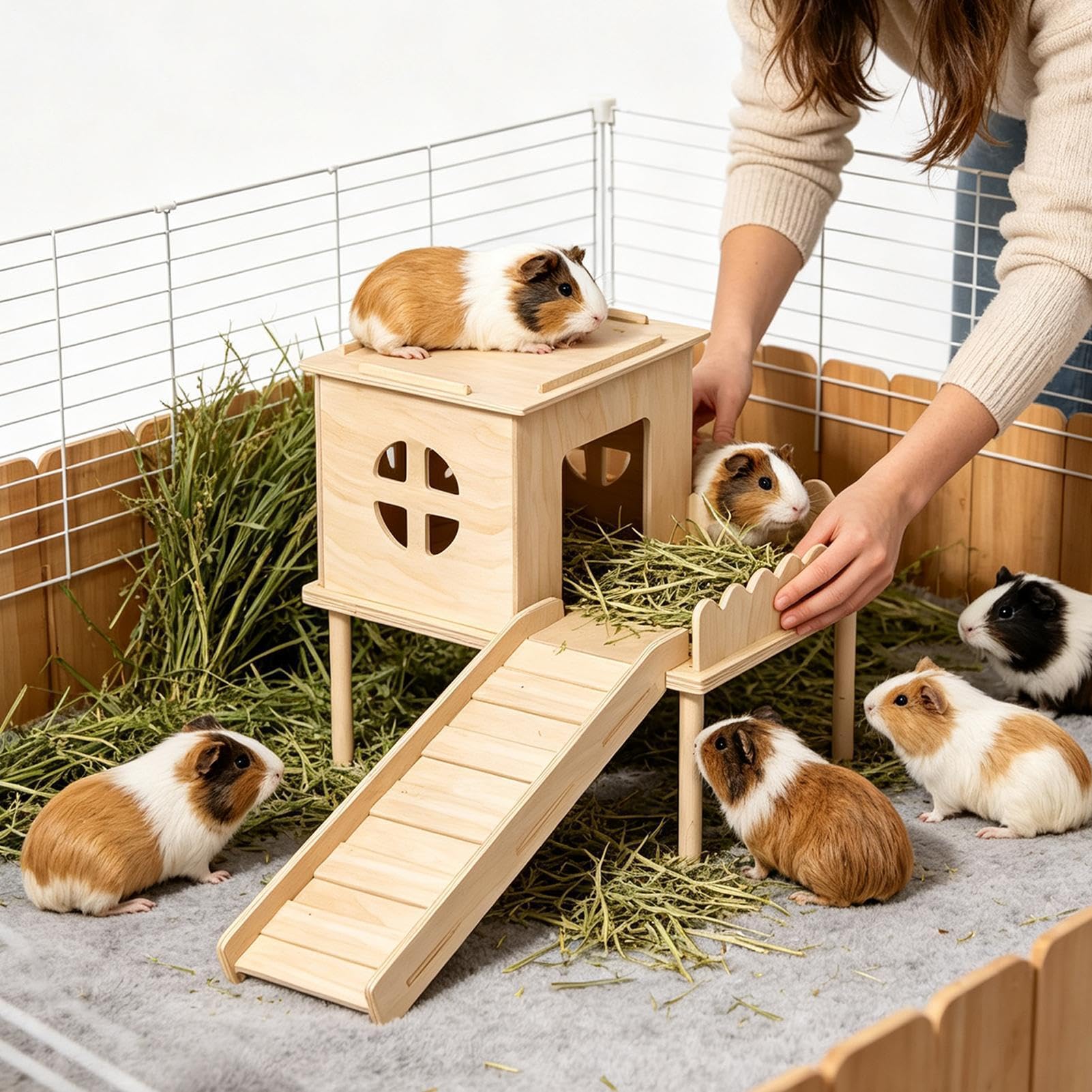 Hamster Castle | Double-Layer Anti-Slip Climbing With Ladder And Window