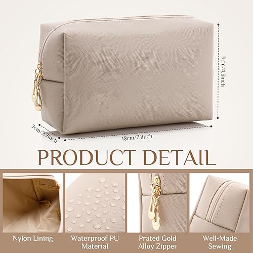 Miniatura 2 de Sanwuta 9 bolsas de maquillaje a granel de poliuretano con doble cremallera, bolsa de cosméticos, bolsa de maquillaje y artículos de tocador,