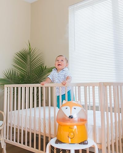 Vista 3 de Crane Humidificador ultrasónico de niebla fría animal de 1 galón para dormitorio y guardería, apagado automático, salida ajustable, zorro