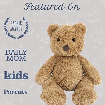 MON AMI Charlie The Bear Plush Toy, 16-Inch Soft Cuddly Stuffed Animal