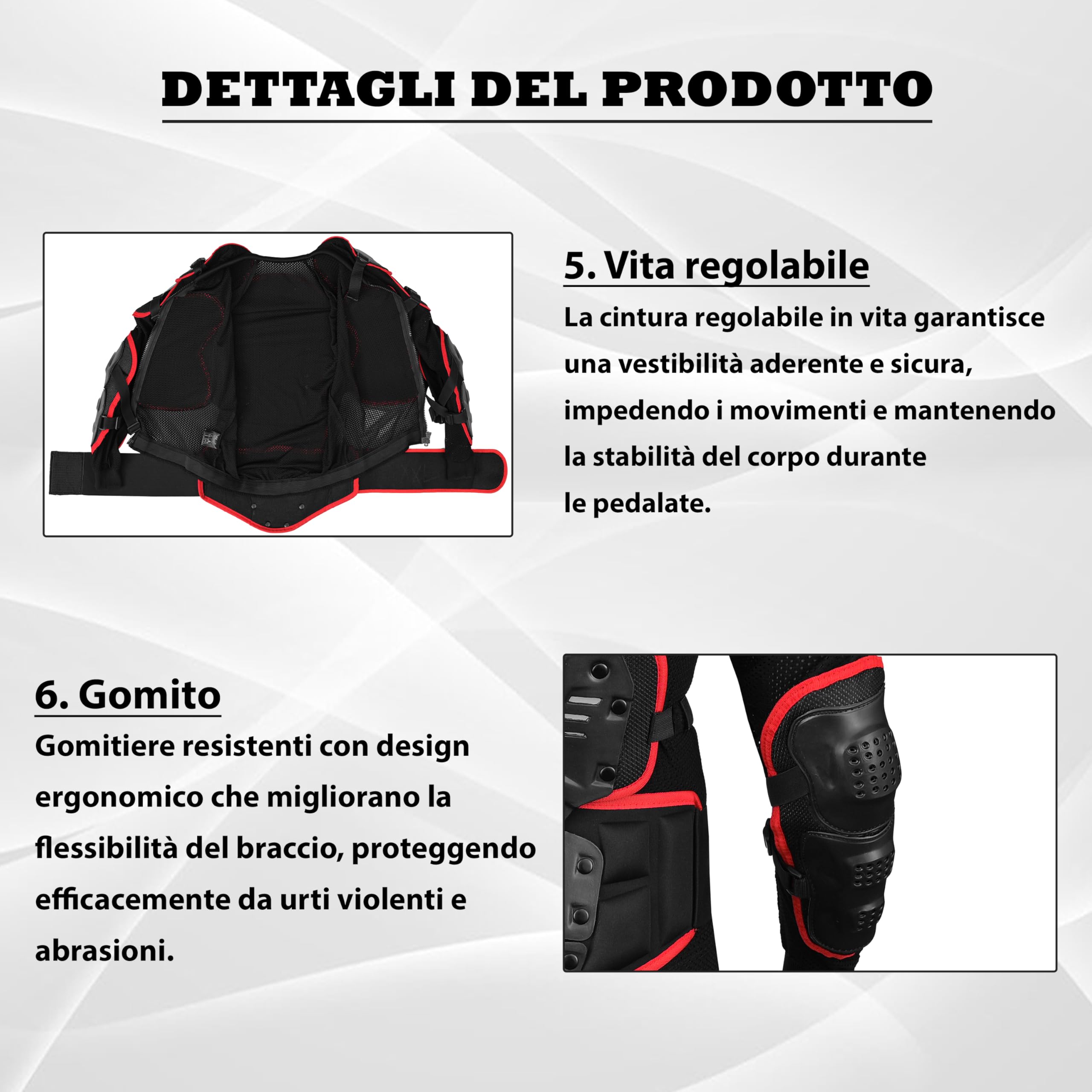Giacca Protettiva Integrale Motocross Fuoristrada Protezione Corpetto Pettorina