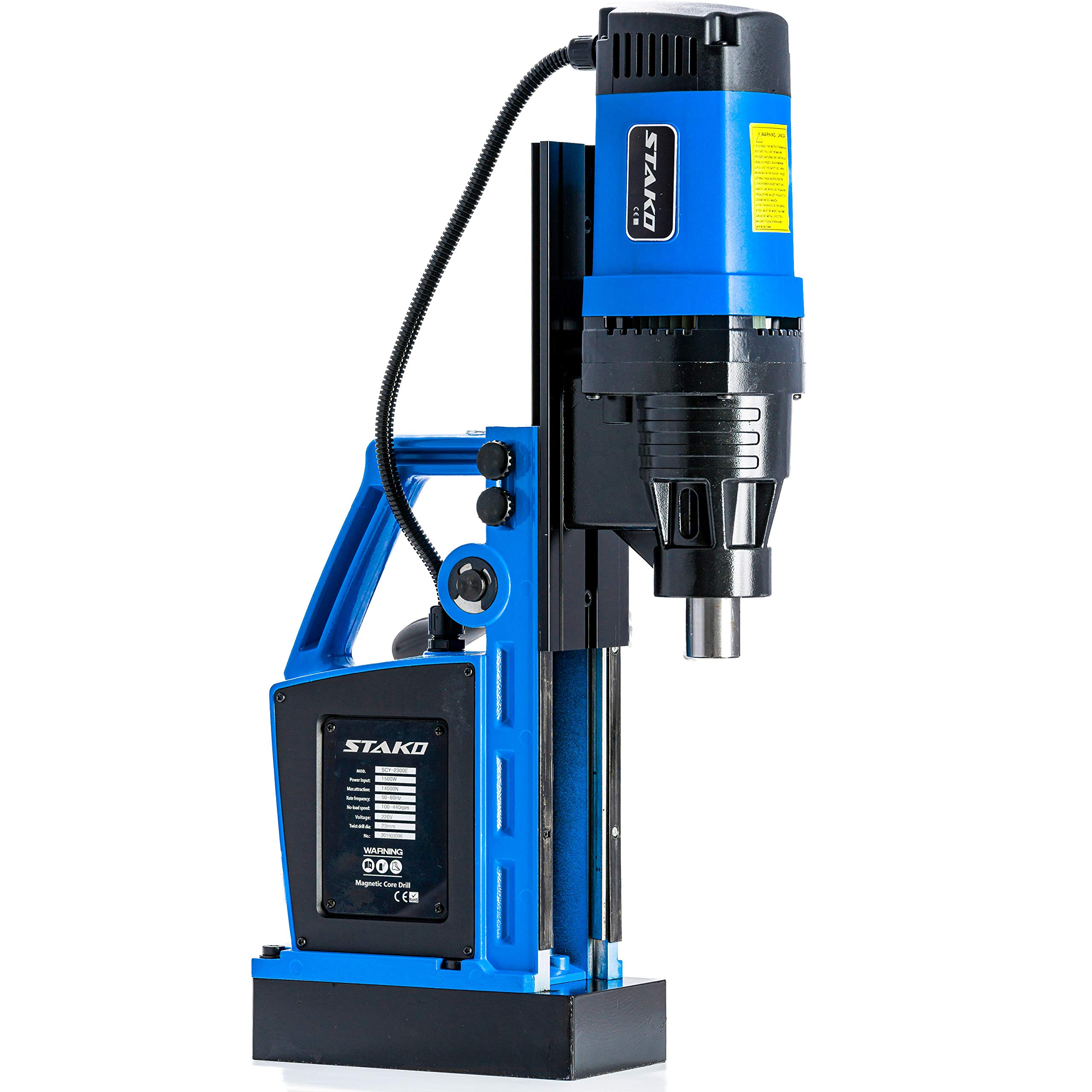 STAKO SCY-2800RE - Taladro magnético (máx. 80 mm, 2050 W, con maletín, fuerza magnética 17000 N, 17 kg, 17 kg, para trabajar metales con portabrocas, juego 1)