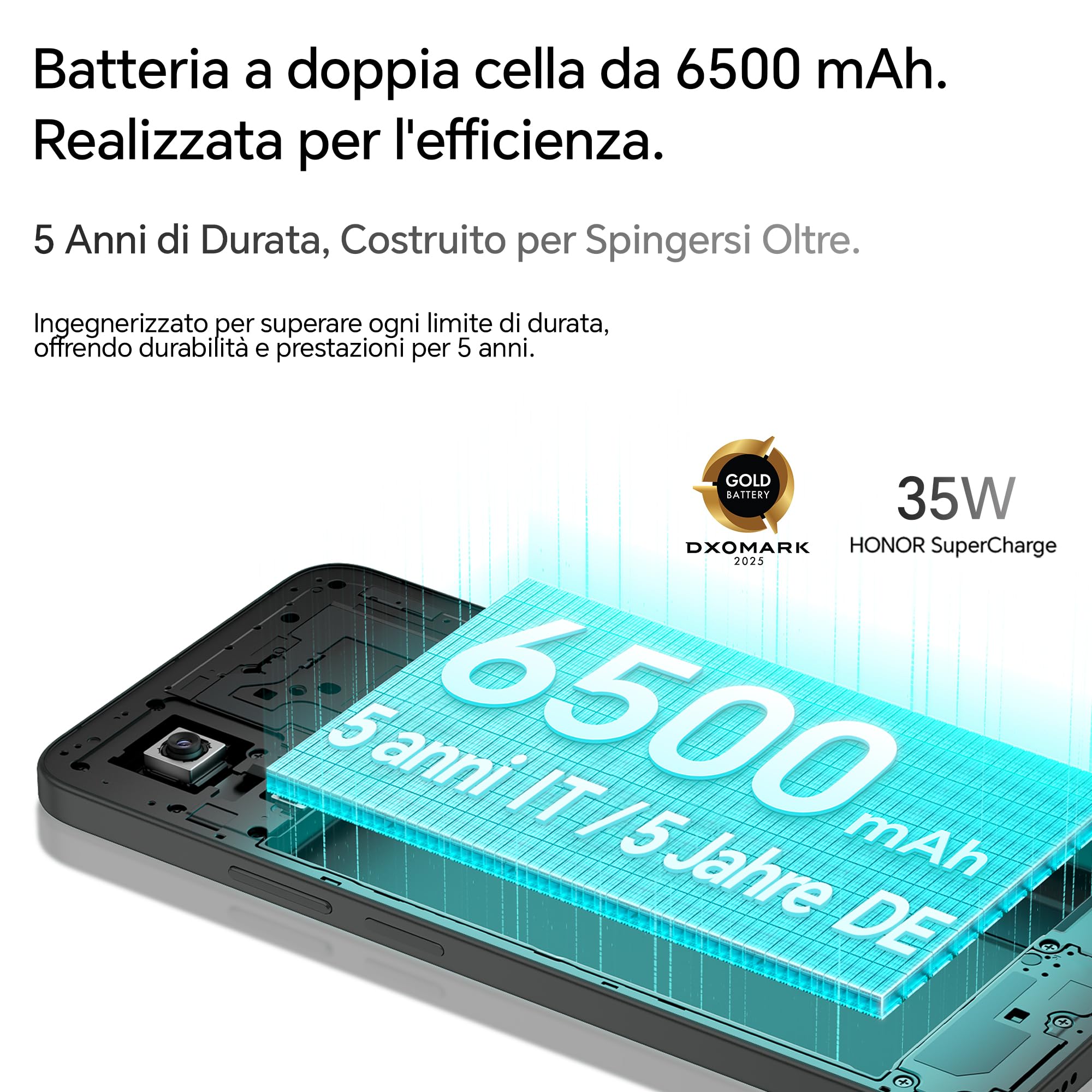 HONOR 400 Smart 4G Smartphone Dual SIM NFC Android 15, 8+256GB, 108MP+2MP con Pulsante AI Telefono, 6500mAh Dual Cell Batteria, 6.77 Pollici 120 Hz Comfort Display, 5 stelle SGS&IP65, Velvet Black