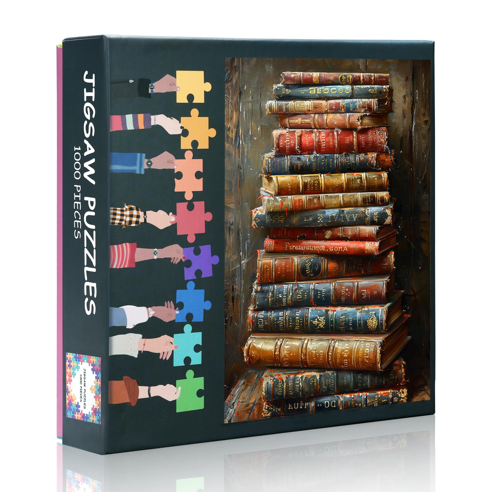 Books Puzzles for Adults - Challenging Jigsaw Puzzles for Adults, Vintage Design Puzzle Difficult (27.5"x19.7"), Family Game Night Activity & Modern Home Wall Decor Gift (Library Series)