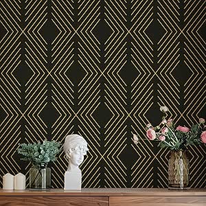 LiKiLiKi Modern Geometric Wallpaper 17.3"x118" Self Adhesive