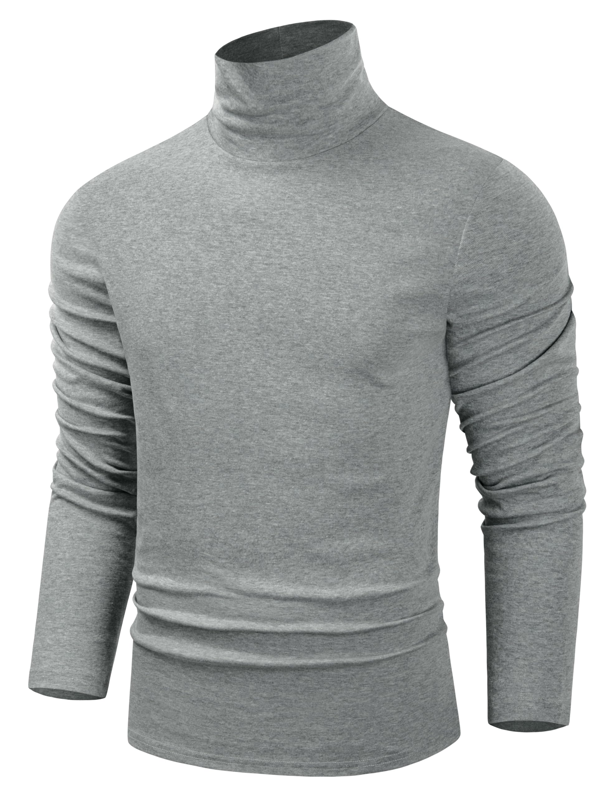 TAPULCO Men Turtleneck Long Sleeve Knitted Pullover Basic Slim Fit Casual Soft Comfy T Shirts