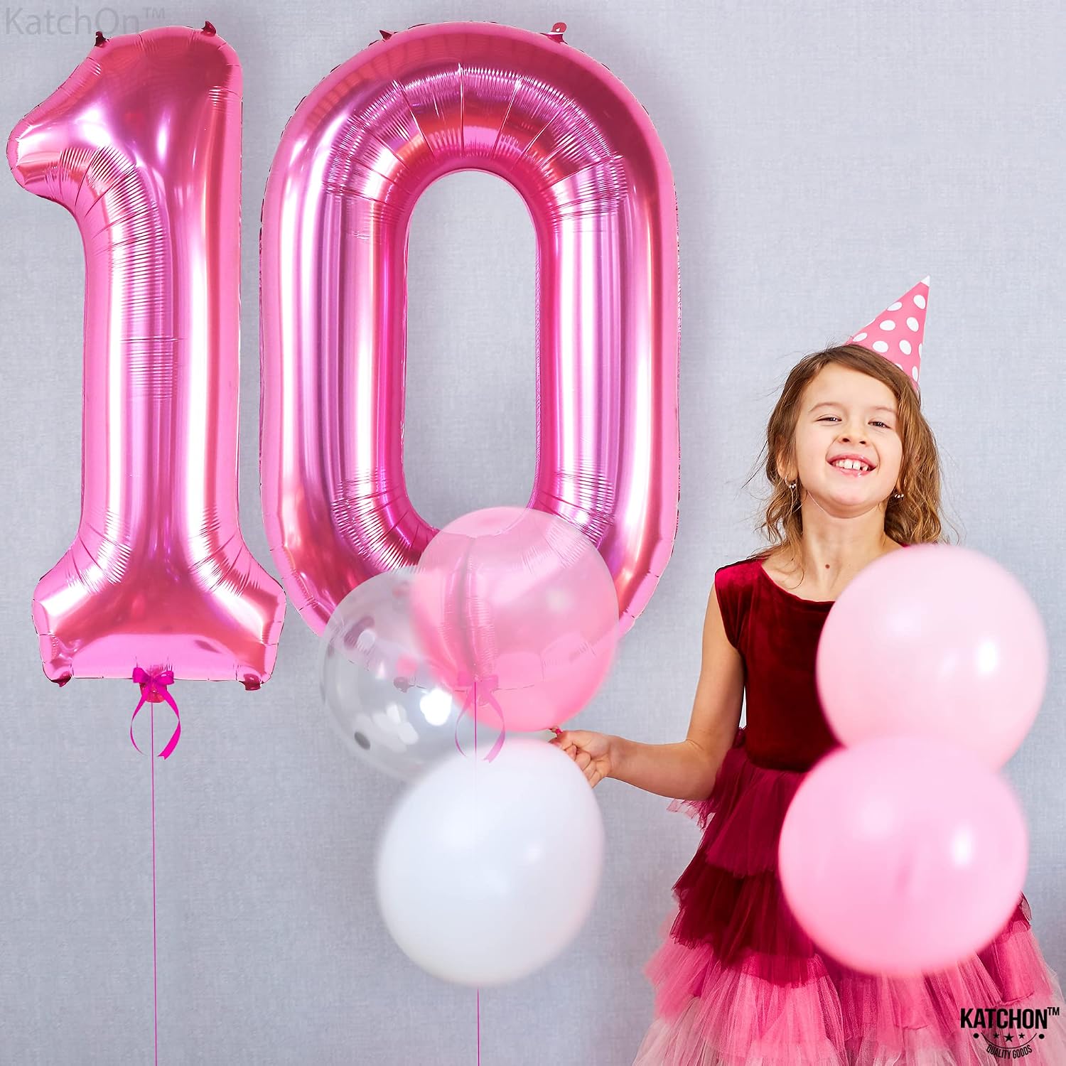 KatchOn Giant Hot Pink 10 Balloon Number - 40 Inch | 10th Birthday Decorations