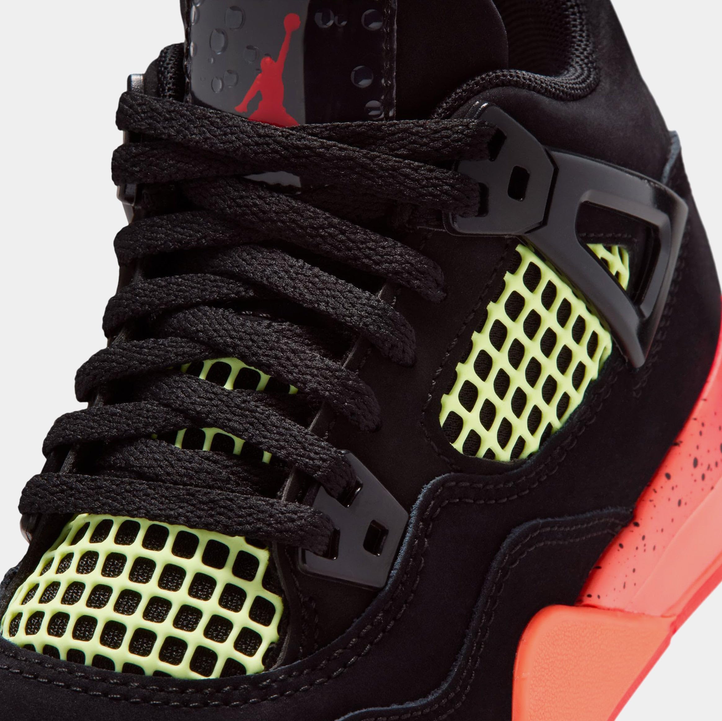 Air Jordan 4 Retro Nero Infrared 23 Preschool Lifestyle Scarpe (Black/Infrared 23/Bright Mango)