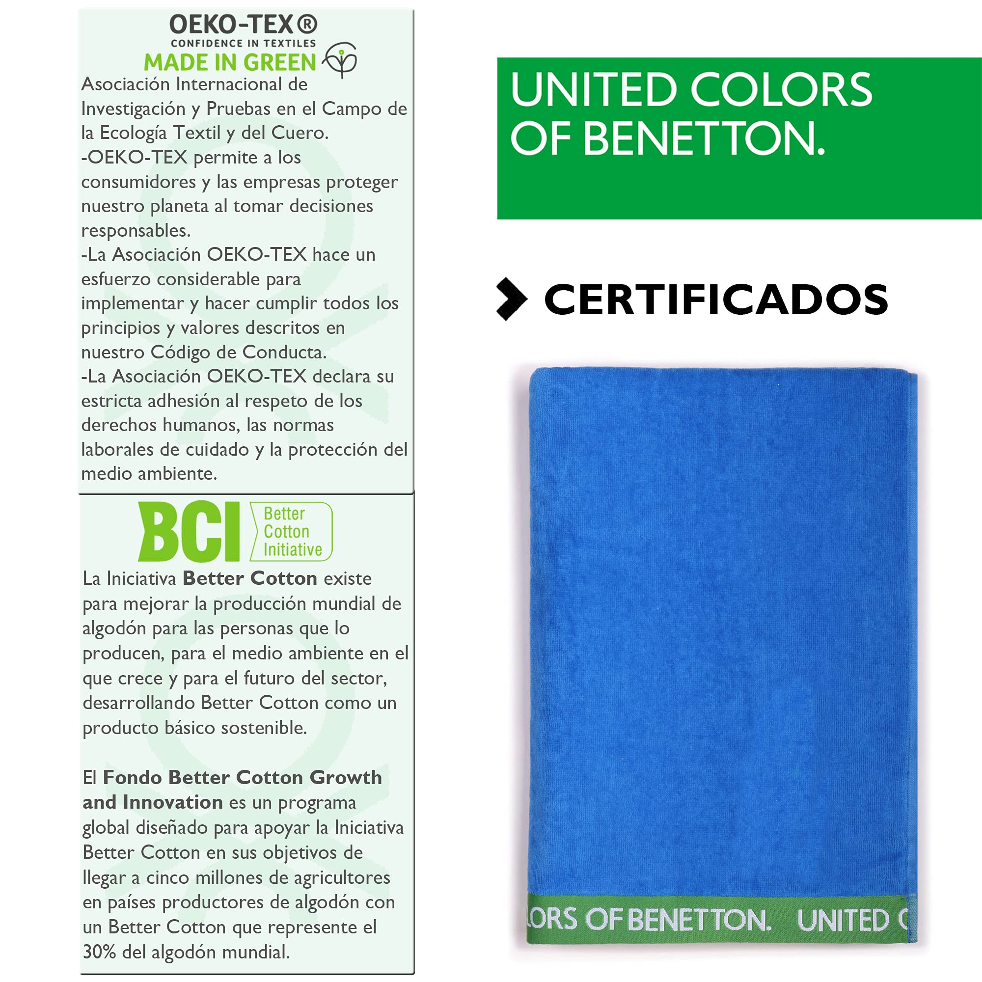 SET 2 TOALLA DE PLAYA 90X160CM 380GSM VELOUR 100% ALGODON CASA BENETTON