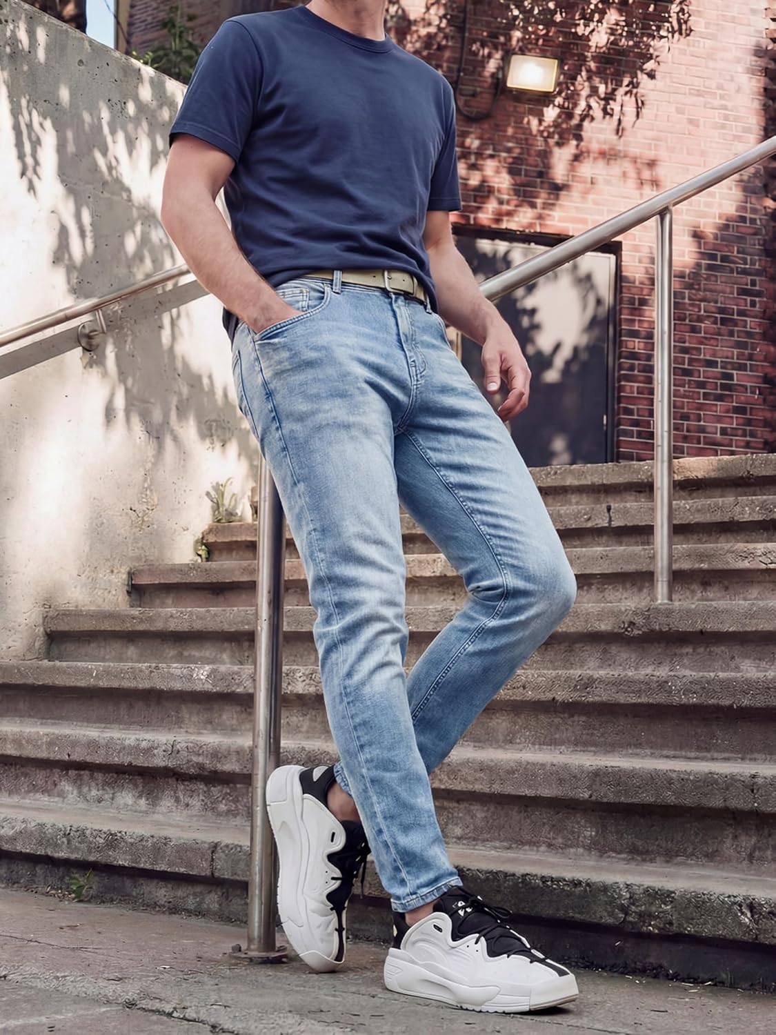 JMIERR Men's Slim Fit Stretch Tapered Leg Skinny Jeans, Comfort Flexible Denim Pants for Men with 5 Pockets - Image 5