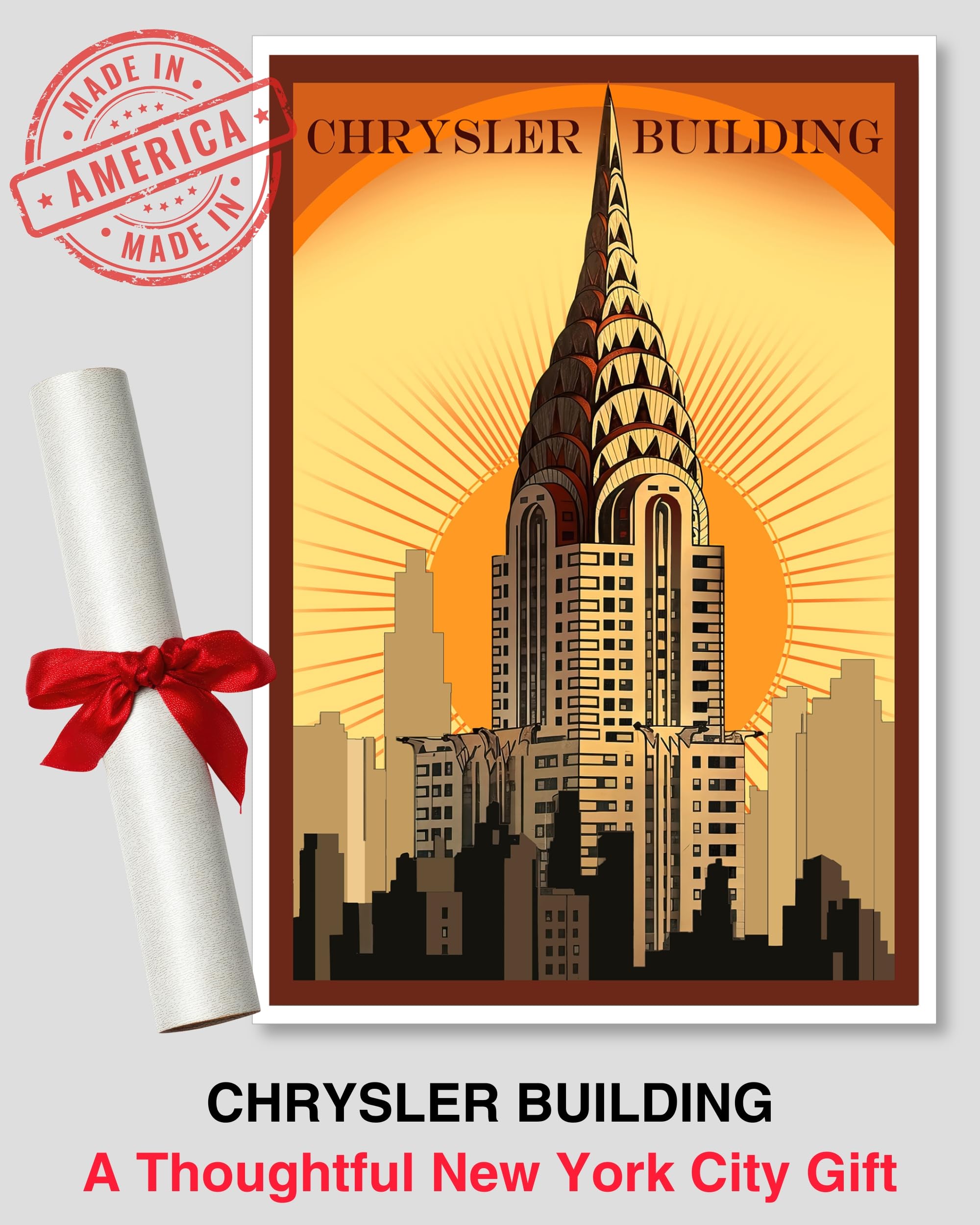 Amazon.com: ArtMalore NYC Chrysler Building Vintage Travel Poster