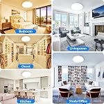 Peasur 11.4×0.66Inch LED Ceiling Light Flush Mount Fixtures - 6 Pack 24W Ultra-Thin Bedroom Kitchen Lighting, 3000k/3500k/4000k/5000k/6500k 5 Color Temperatures Selectable for Dining Room (White)