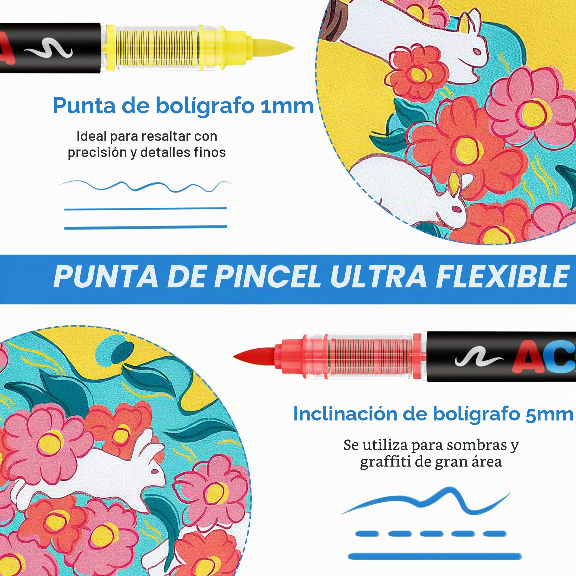 Guangna 240 rotuladores de pintura acrílica, bolígrafos de pintura acrílica con punta de pincel, tinta impermeable de secado rápido, para pintar sobre rocas, plástico, madera, lienzo, vidrio, cerámica