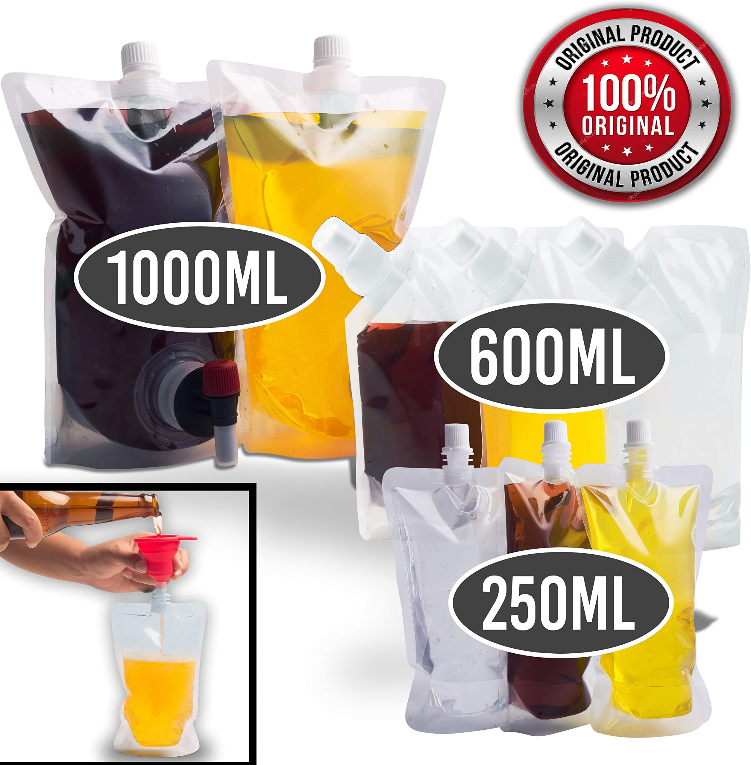 Sneaky Flask Cruise kit | Smuggle Alcohol Anywhere! | Sneak Booze, Liquor, Rum and More | 8 Undetectable Concealable Plastic Flasks