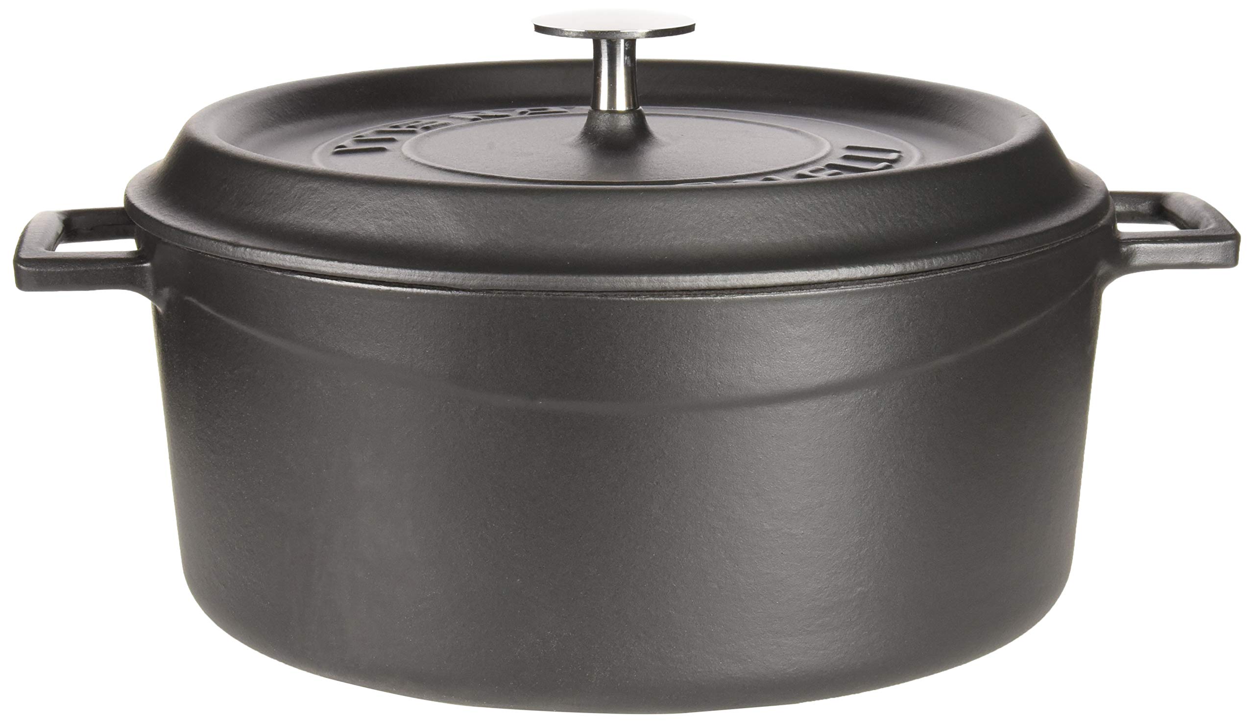Pentole Agnelli COGHSRP10428M Auflauf mit Griffen und Deckel, Gusseisen, Mattschwarz, 6,7 Liter