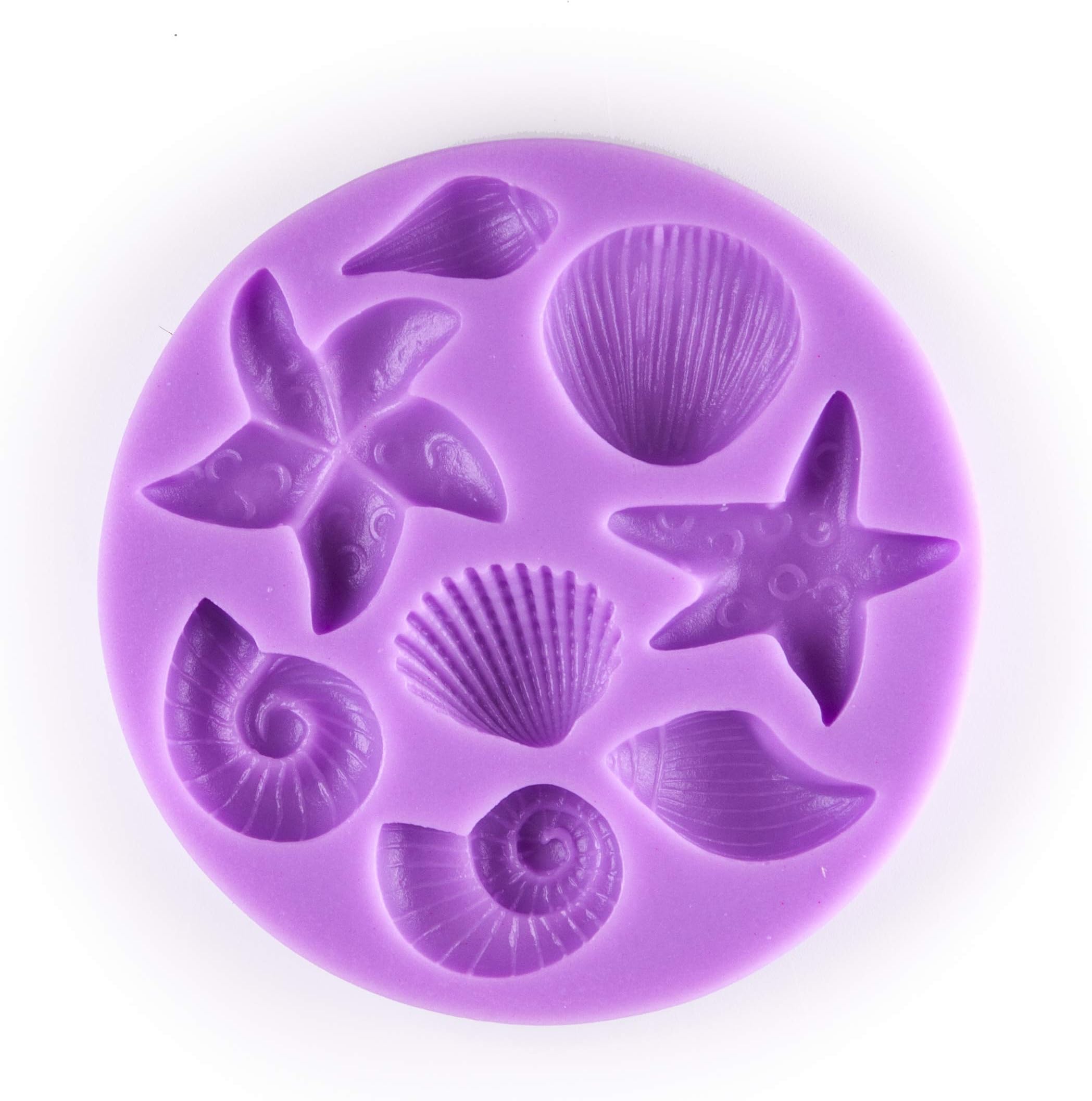 Tasty Molds Seashell Silicone Fondant Mold High Definition Quality Cupcake Topper Cake Decoration Ocean Theme Birthday Party Tool for Candy, Sugarcraft, Resin, Polymer Clay and other Crafting Projects