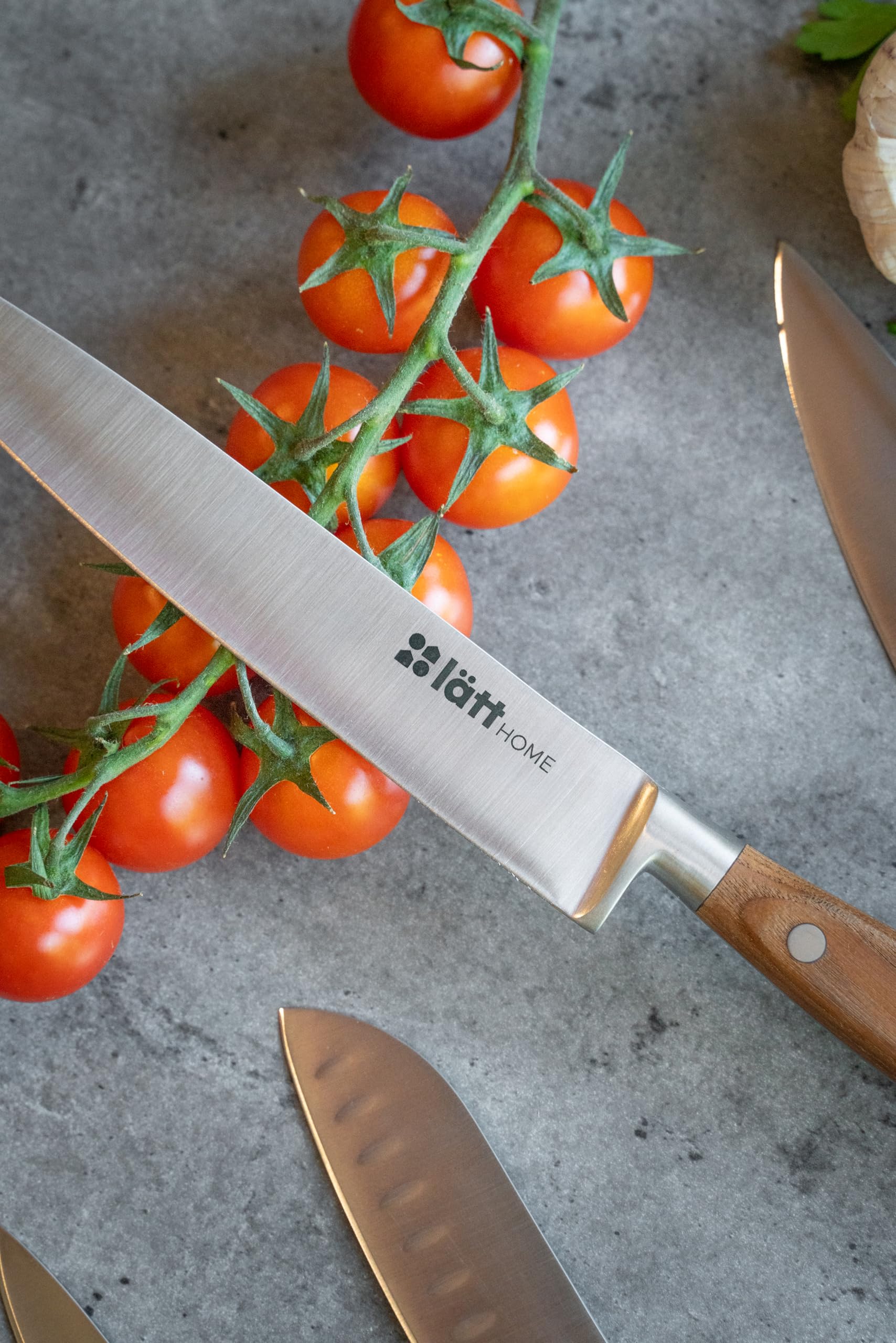 Cuchillo Multiusos 12cm - Fabricado en Acero Inoxidable - Filo Preciso - Mango de Madera - Cuchillo Cocina Cómodo y Seguro - Resistente y Duradero - Ideal para Uso Doméstico y Profesional