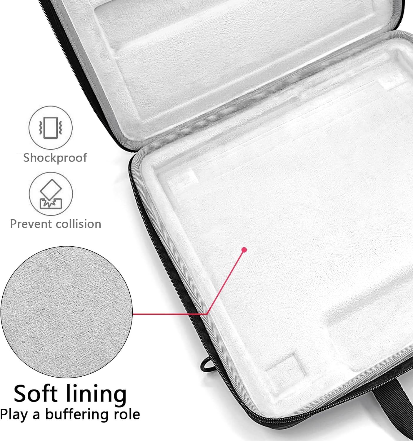 Musiin Premium Velvet Travel Case Compatible with Native Instruments Maschine+ case NI MK3 Drum Controller Velvet cover Analog Device Bag with Strap(Grey)