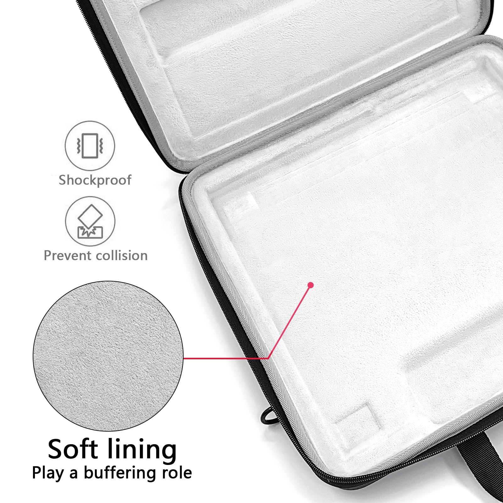 Musiin Premium-Hartschalen-Reisetasche aus Samt für Native Instruments Maschine+PLUS NI MK3 Drum Controller und analoges Gerät mit Riemen (Grau)
