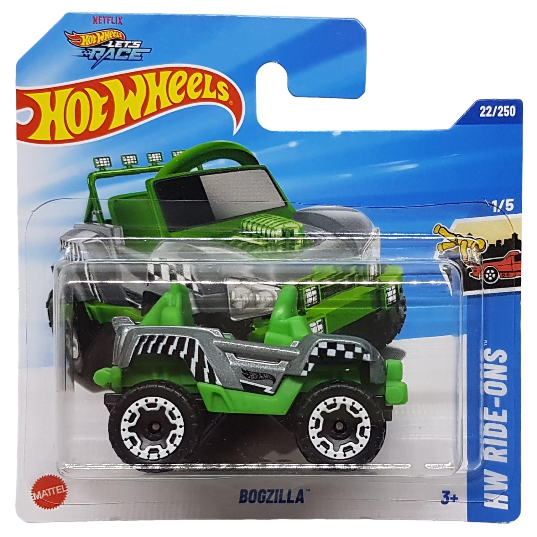 Hot Wheels - Bogzilla - HW Ride-Ons 1/5 - HYW75 - Short Card - Netflix Lets Race - Mattel 2025-1:64, Green