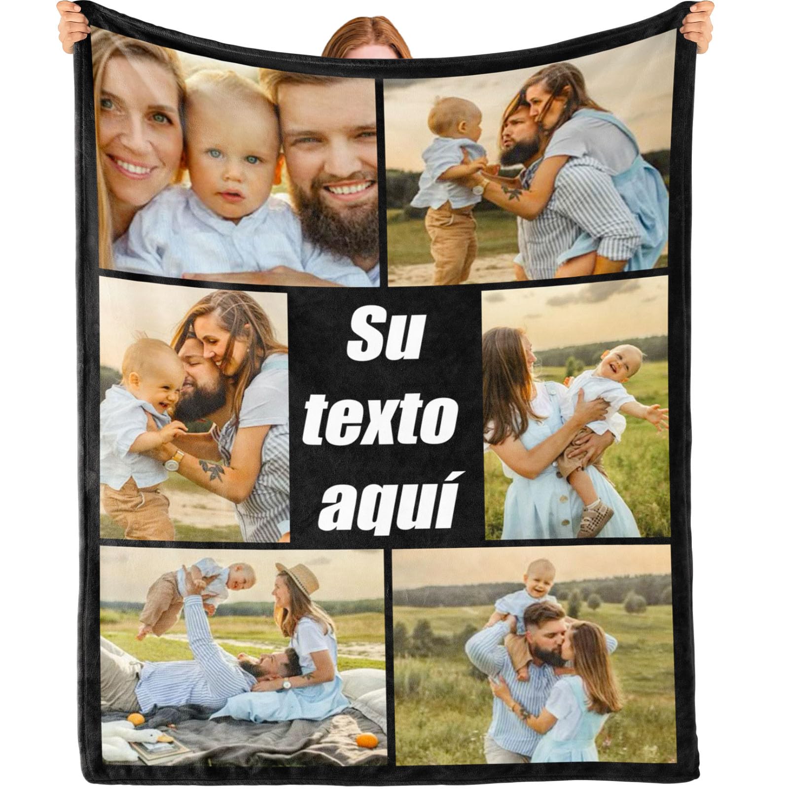 Bemaystar Personalized Blanket with Photo - Personalized Gifts Personalized Blanket Personalized Gift Women Men Friends Couples Mom and Dad Father's Day Mother's Day,6 Photos