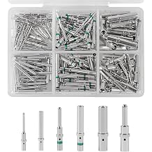 180PCS Deutsch Connector Pins and Sockets, Size 12 16 20 Male and Female Solid Terminals, Stainless Steel Solid Contacts for Deutsch DTP, DT, DTM Series Connectors, Wire Range 12-22AWG