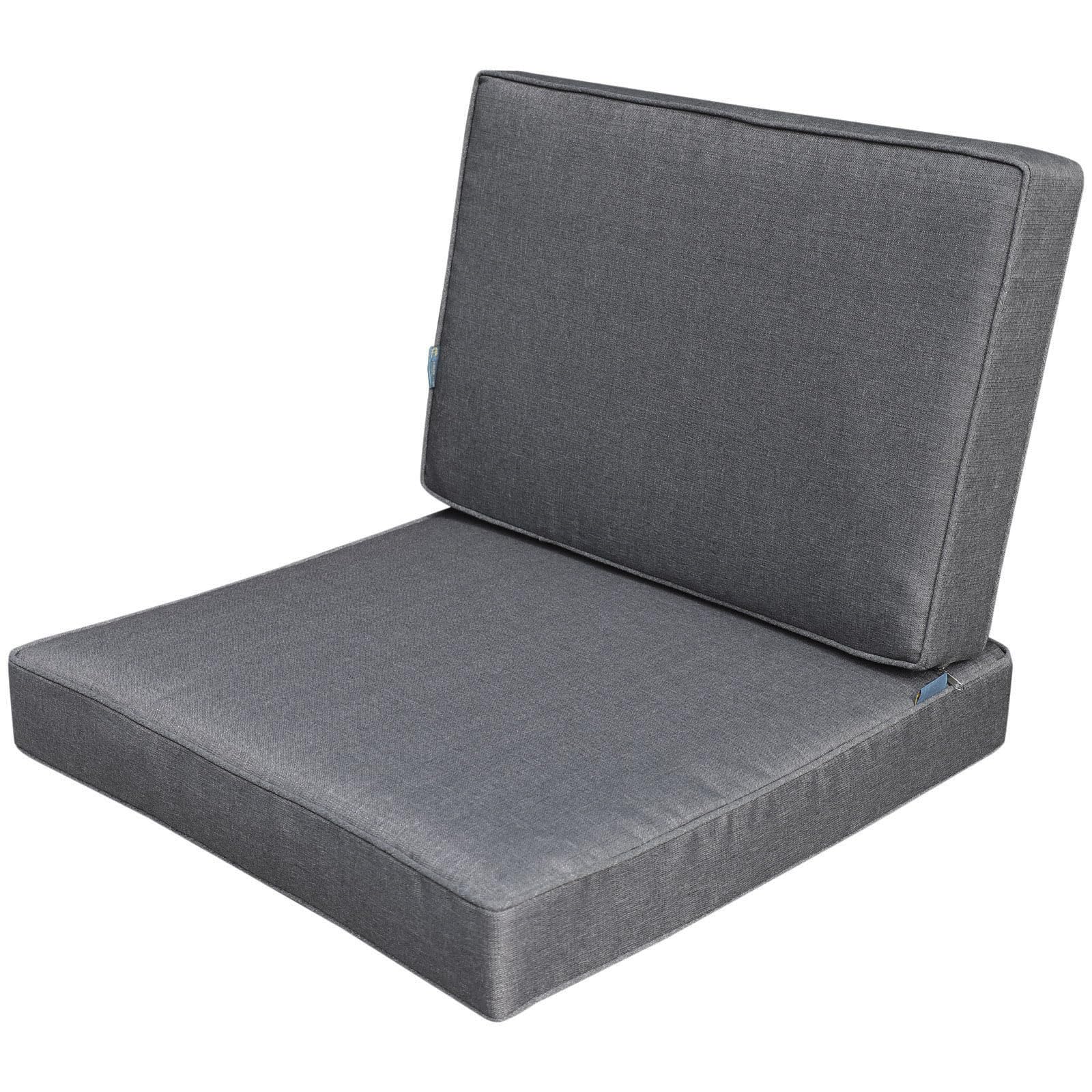 Kissen Set für Rückenlehne Sitz, Sitzkissen Outdoor Sitzpolster Gartenstuhl, Sitzauflage Rattansessel, Outdoor, Auflage, Palettenkissen, Sitzkissen, Rattanmöbel (Dunkelgrau, 60 * 60 * 10)