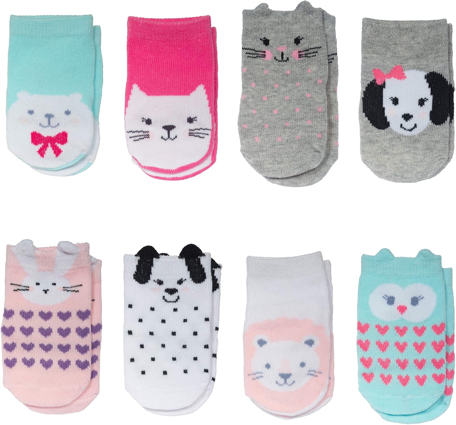 Little Me baby girls Little Me 8 Pack Infant Socks Animal