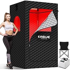 Portable Infrared Sauna Box for Home, 5-Layer Waterproof, XL Steamer, Folding Chair, Steam Sauna Tent for Steam Detox Relaxation Spa, Indoor & Outdoor (Black)