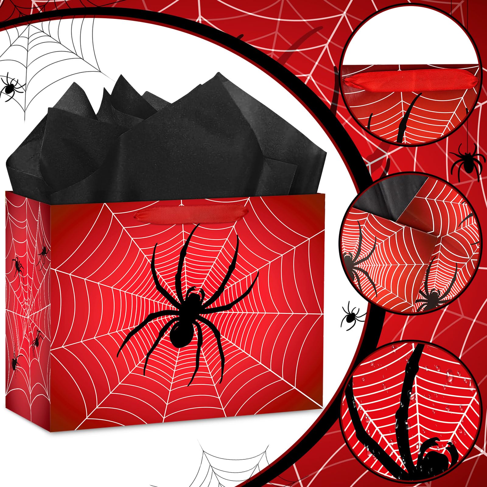Amazon.com: Abilat Large Spider Gift Bag with Tissue Paper and