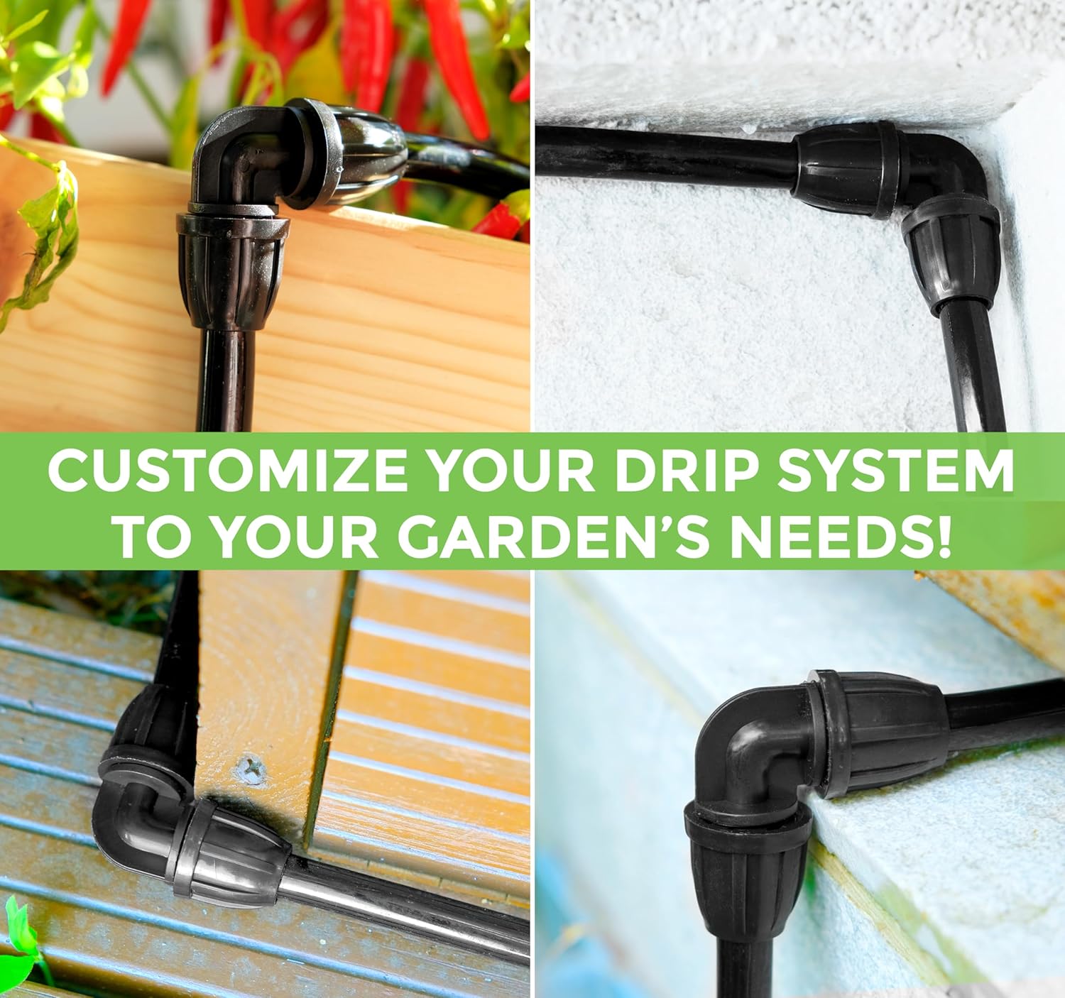 CARPATHEN Drip Irrigation System - Adjustable Premium Garden Watering Kit for Raised Beds, Yards & Lawns - Includes 5/16" Drip Irrigation Parts