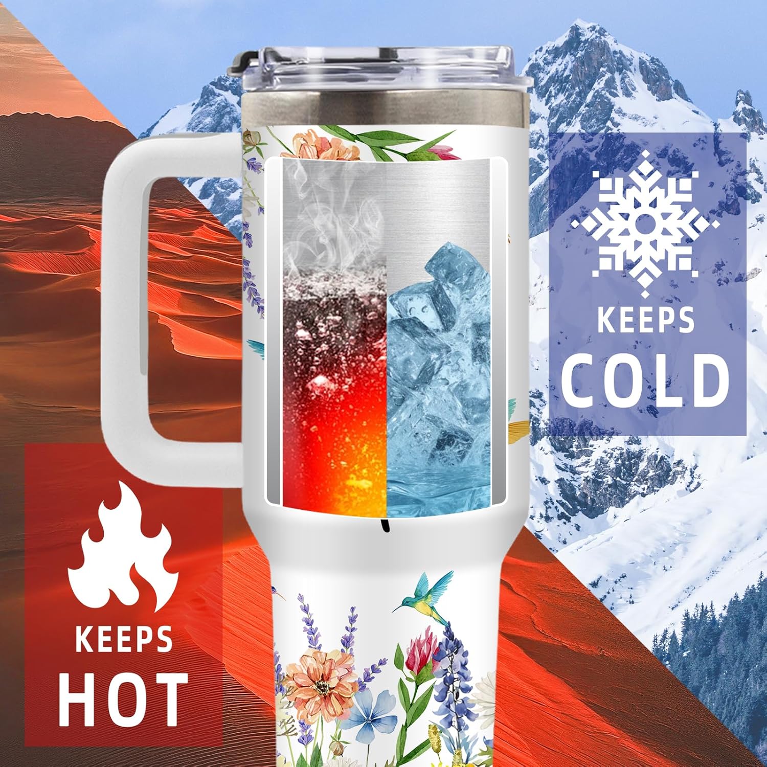 DUUV Christian Gifts for Women, Christian Tumbler 40 Oz with Handle, Faith Religious Gifts for Wife Girls Teen, Hummingbird Gift for Faith Lovers Women, Gift for Birthday Christmas Thanksgiving, 1PCS - Image 5