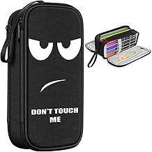FINPAC Pencil Case, Large Capacity Pencil Box, Pen Pouch Stationery Storage Organizer for Women Men Senior, Pen Bag Office Supply, Don't touch