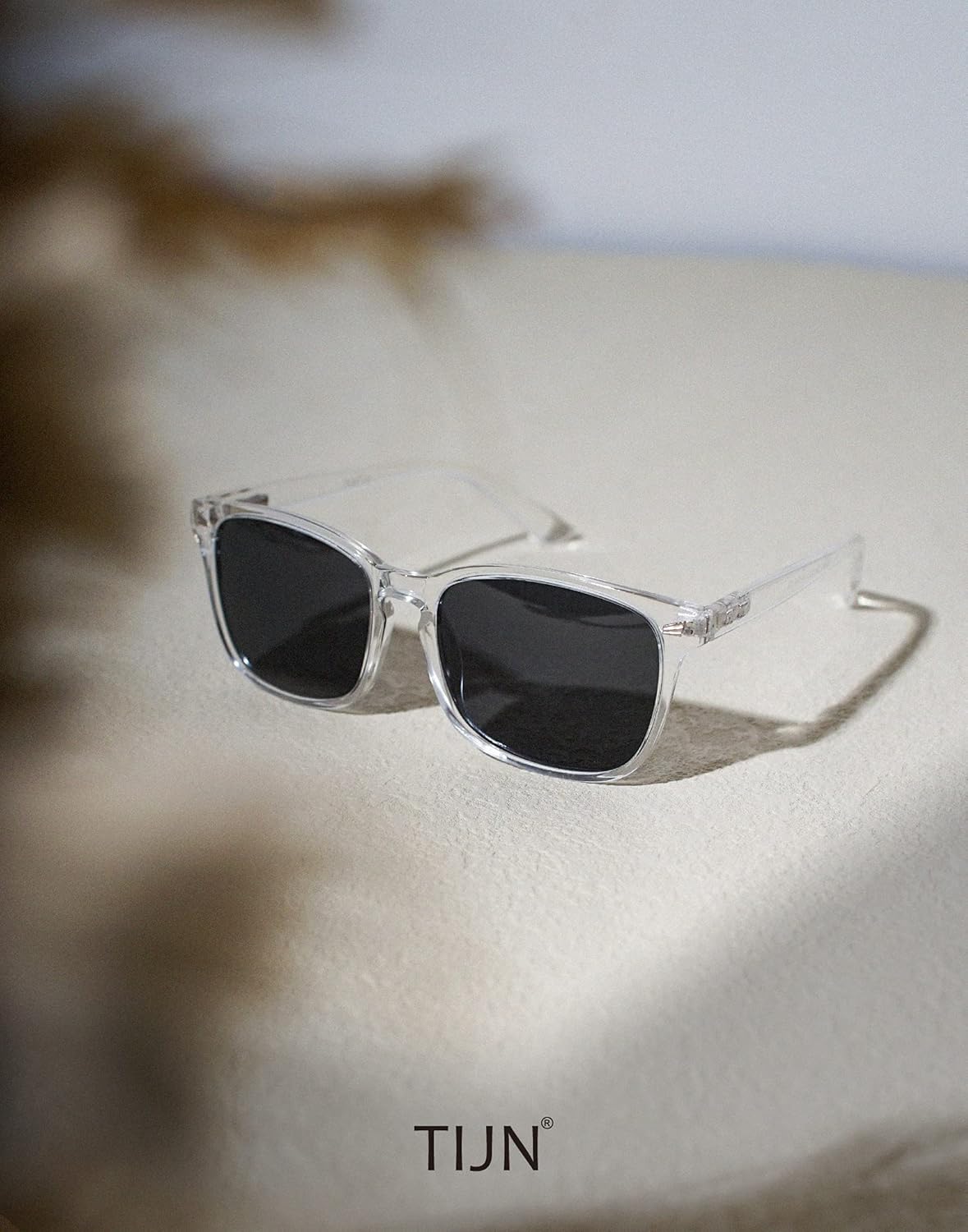 TIJN Polarized Sunglasses for Womens and Mens,Classic Square Frames Shades for UV Protection, Stylish and Trendy Sunnies