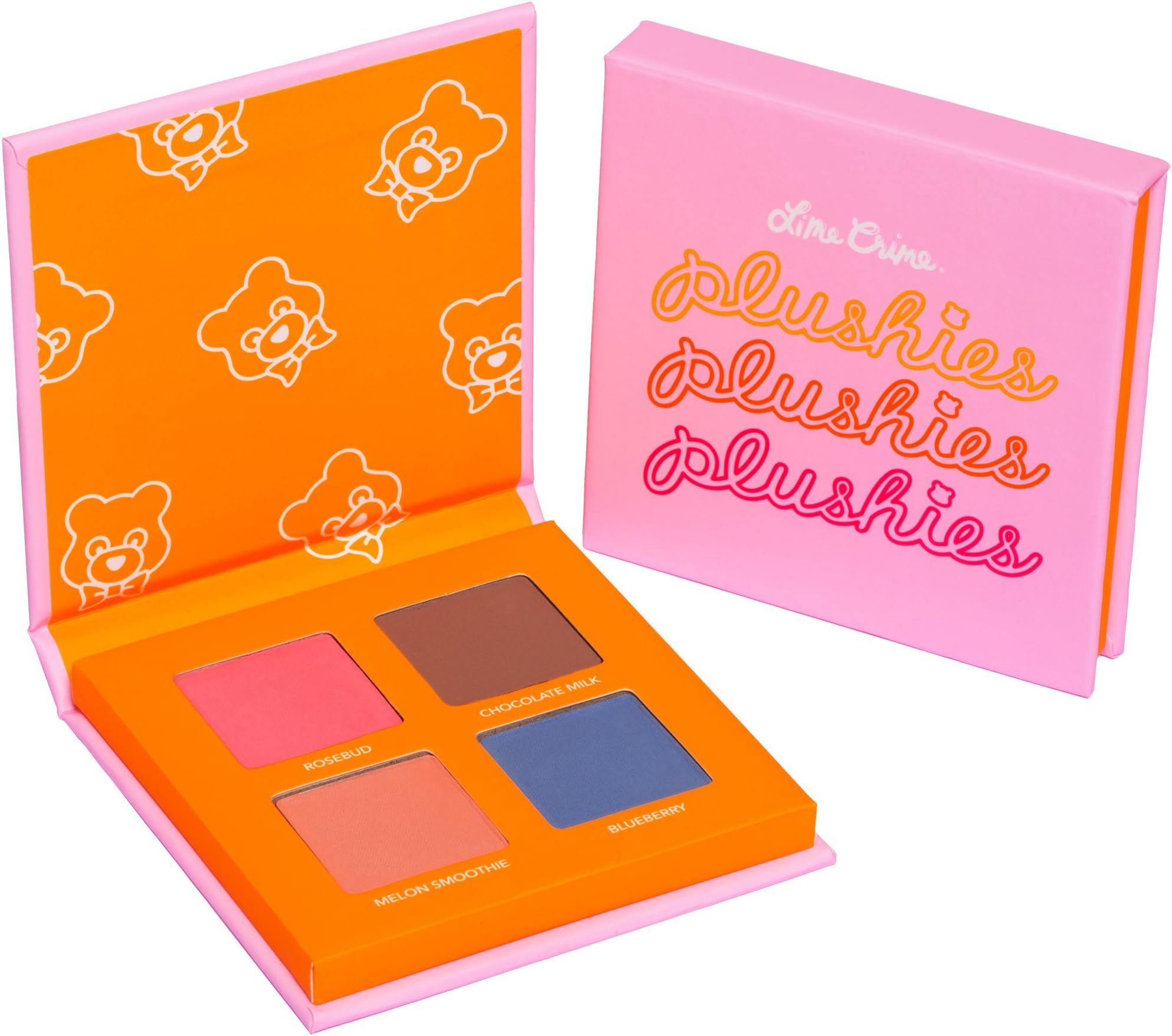 Lime Crime Plushies Pressed Pigment Eyeshadow Quad Makeup Palette, Sweet Blends - Limited Edition - 4 Sheer, Muted Shades - Long-Lasting Formula - Vegan
